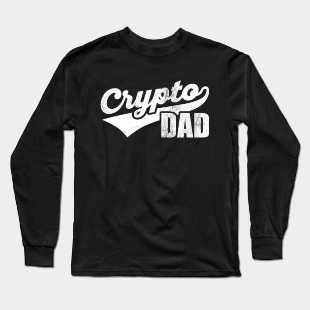 Crypto Dad Cool Vintage Athletic Father's Day Long Sleeve T-Shirt by DetourShirts